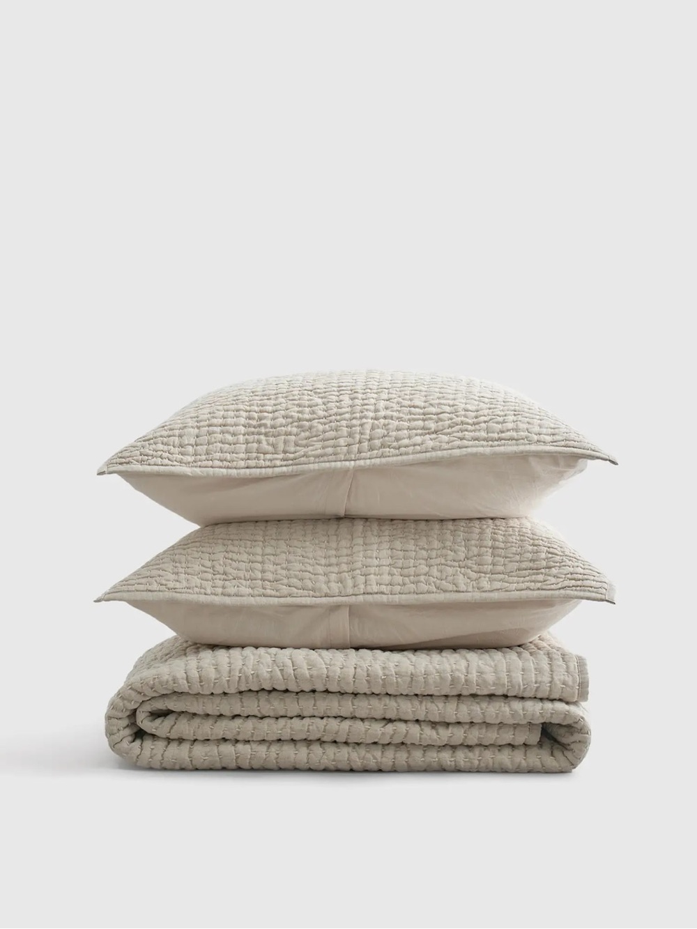 NEW Quince Linen Cotton Stitch Quilt Set